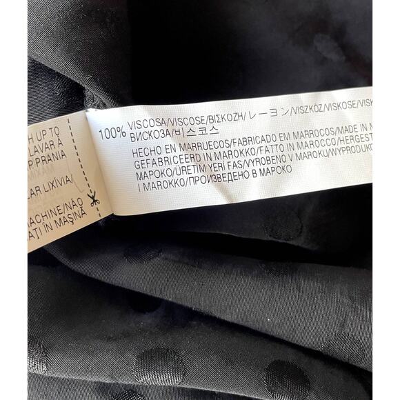 Women's Zara Black Polka Dot White Collared Blouse Zip Back Cropped‎ Top Medium - Picture 8 of 10